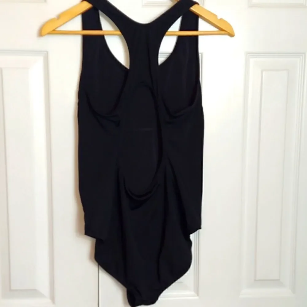 Aurique Racerback Black One-Piece Swimsuit Sz XL